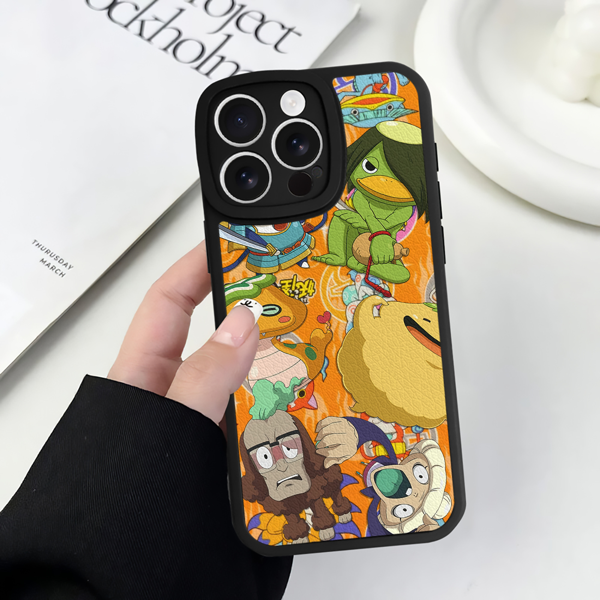 （画像用） 妖怪ウォッチ Yo-kai Watch 【iPhone 16シリーズ対応】シリコンスマホケース（レザー調） 材質：シリコン